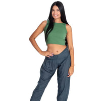 Sive ravne hlače od meke viskoze