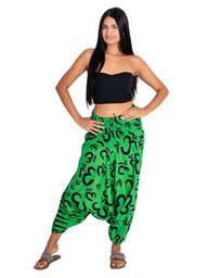 Kimago zelene afgan hlače s Om simbolom