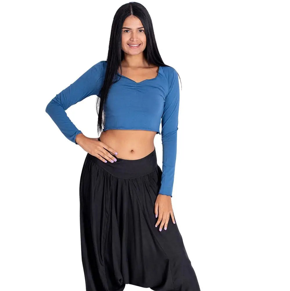 Crne harem / saruel hlače s gumom na gležnjevima