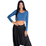 Crne harem / saruel hlače s gumom na gležnjevima