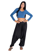 Crne harem / saruel hlače s gumom na gležnjevima