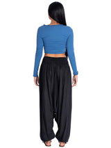 Crne harem / saruel hlače s gumom na gležnjevima